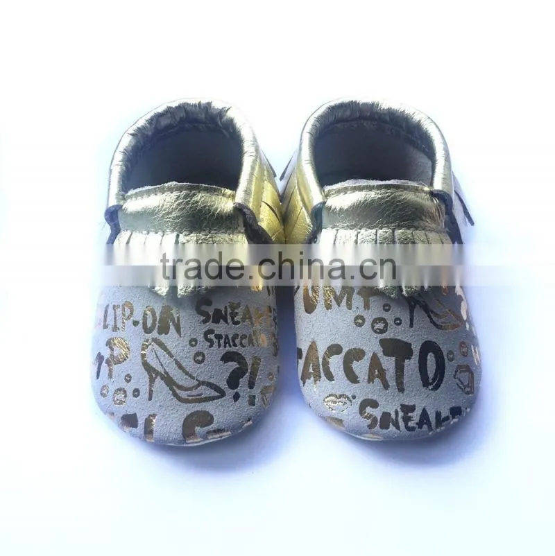 Handmade Baby Moccasins soft sole baby shoes 100% Genuine Leather Bow Moccasin Soft Sole Slip on Baby Shoes