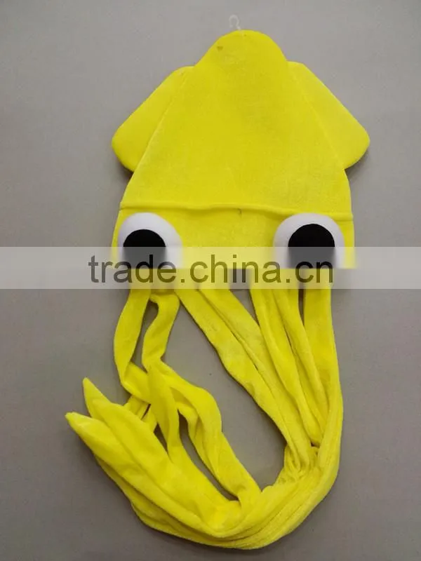2014 factory outlets velvet material cute big octopus party carnival animal hat