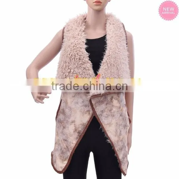 stocked extended sizing sherpa leather vest