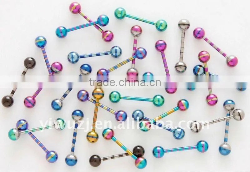 316l stainless steel industry tongue barbells slave with logo picture balls