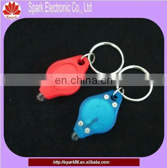 custom printed logo promotional mini led flash ligh key chains