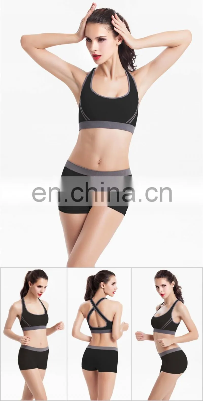 Top quality Wholesale Seamless Hot Sexy Custom Women Sports Bra+Brief