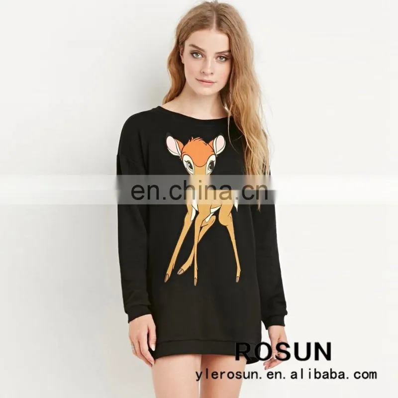 2015 Cheap Black Oversized Bambi ladies Sweatshirt