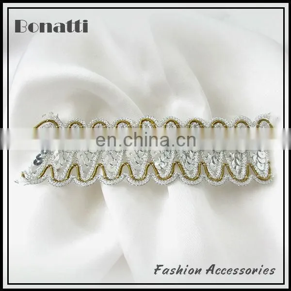 Custom beaded trimming for garment accessories