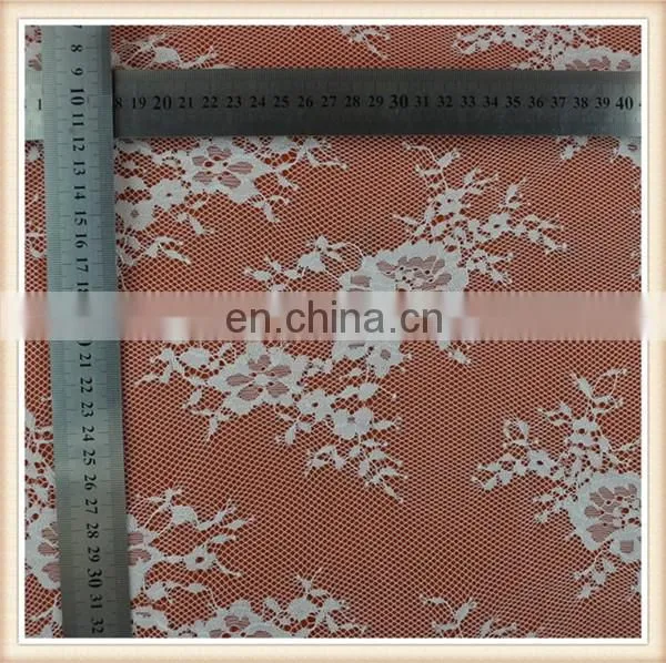 Fancy white flower design bridal lace trim eyelash lace fabric wholesale