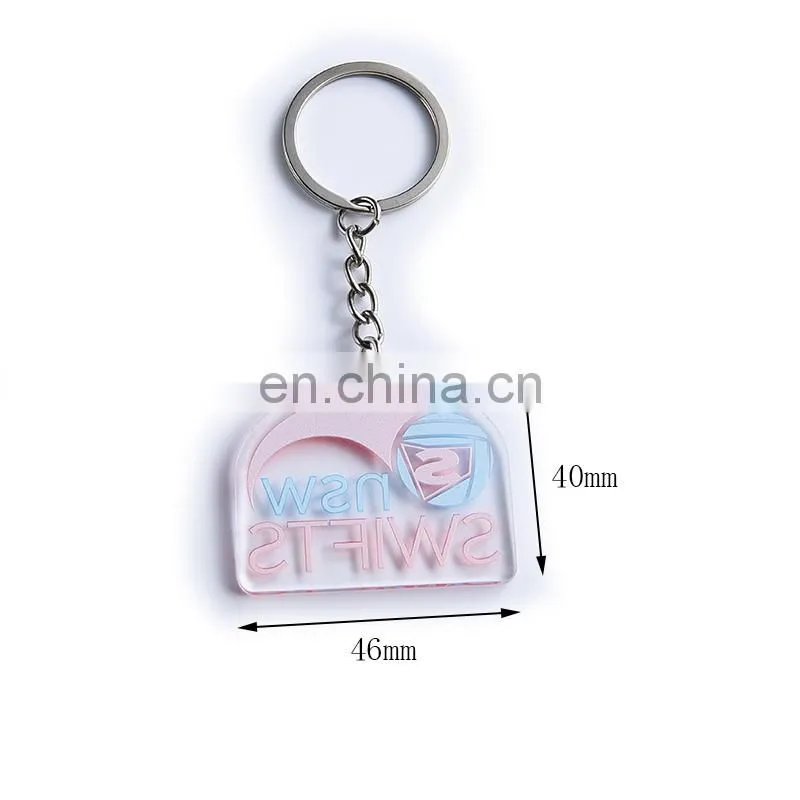 Custom printed transparent acrylic keychain, plastic keychain