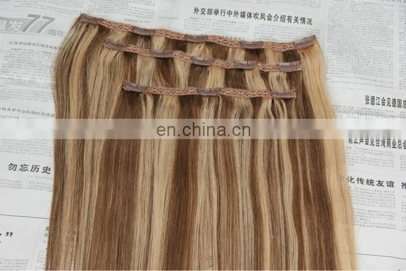 TOP quality piano color lace clip in hair extension