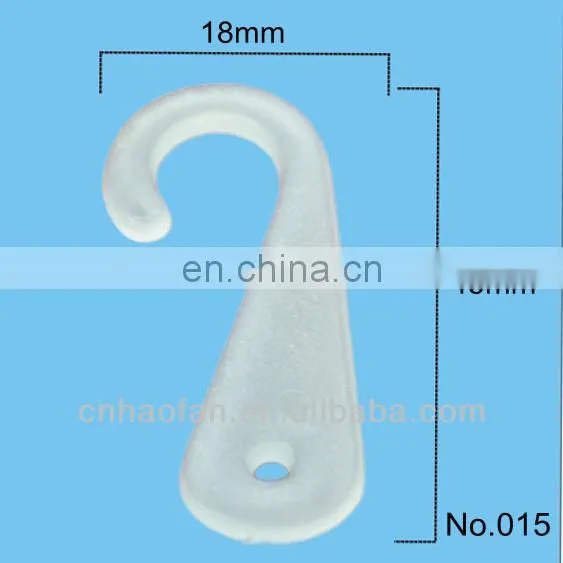 Plastic j hook for glove