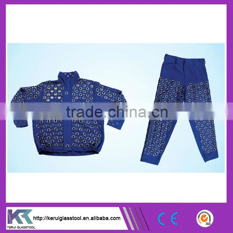 Blue color Tatting chemical protective safety suit zinc holes manufacturer price (V058)