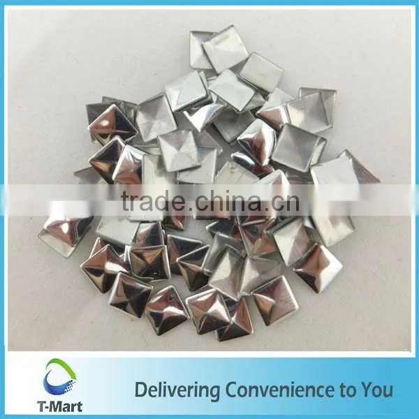 silver Iron on pyramid studs for clothes
