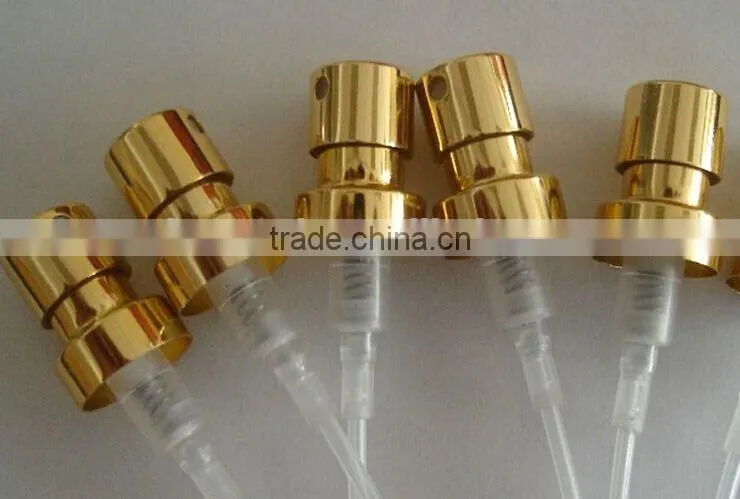 14.3mm shiny golden crimp pump sprayer