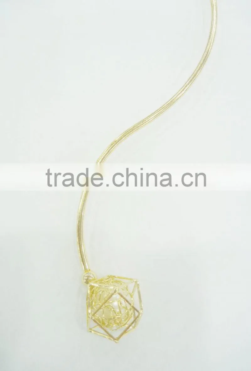 FACHION COLLAR NECKLACE WITH POLYGON FILIGREE BEADS DROPS