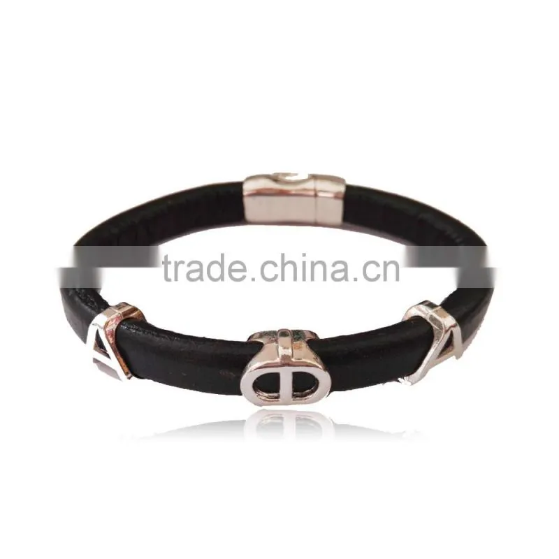 magnetic leather handmade bracelet bangle Alpha Phi Alpha divine bracelets,APA greek customized Fraternity Sorority jewelry