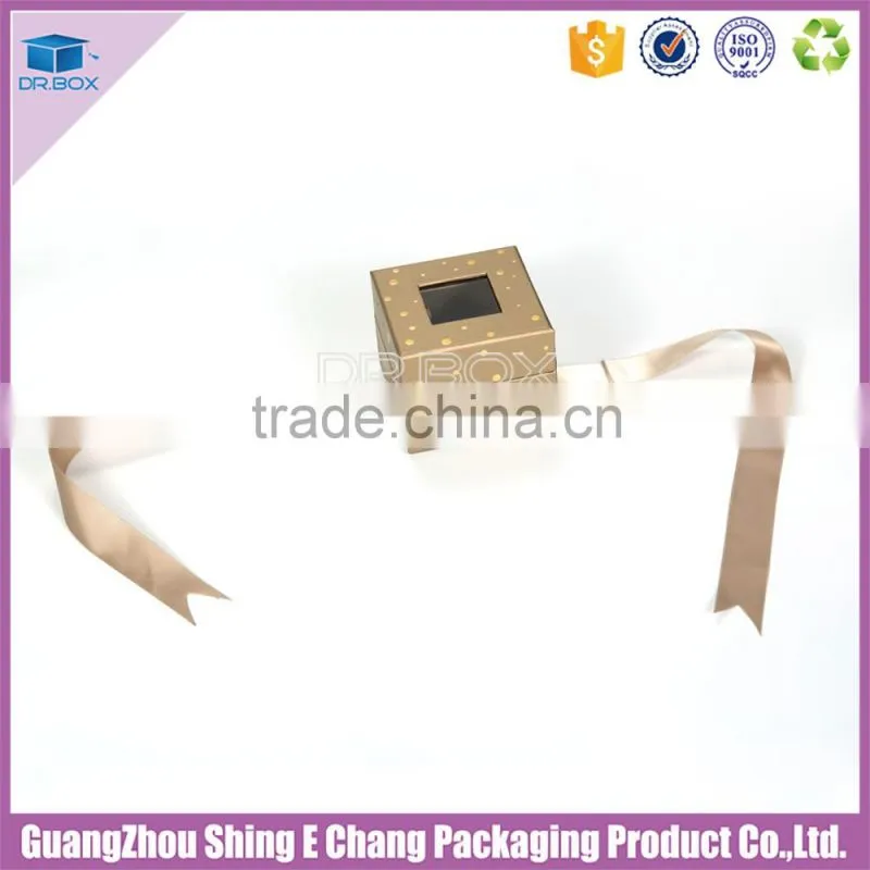 High quality factory manufacter paper gift packaging box with window/ribbon