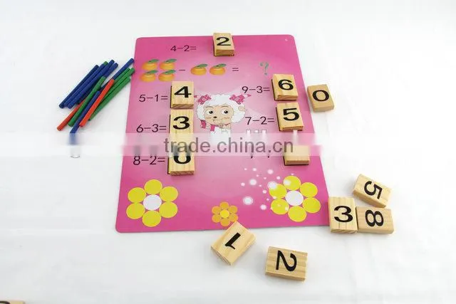 wooden preschool arithmetic puzzle toys,wooden number puzzle for kids
