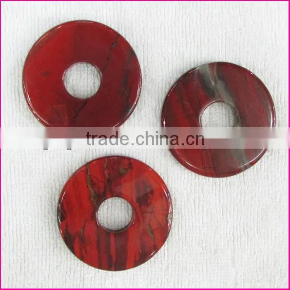 JF6879 Natural gemstone semi precious stone donut pendants