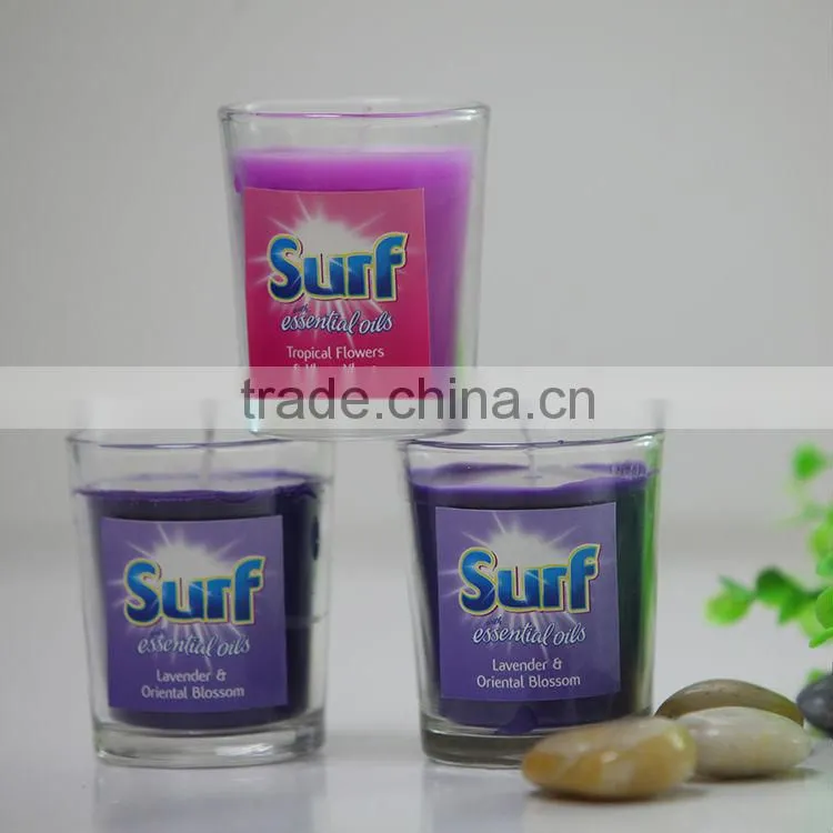 70g surf scented candle in glass jar with custom sticker&gift box