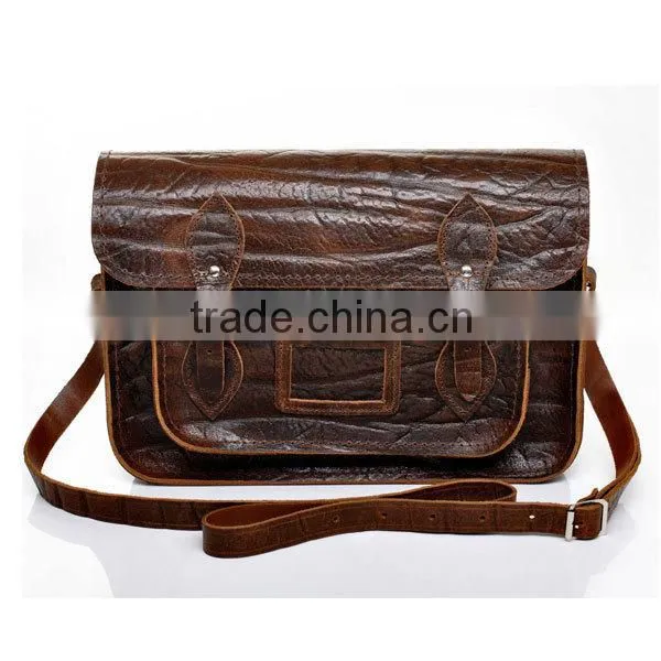 Hot selling free patterns for leather bags best messenger bag for college