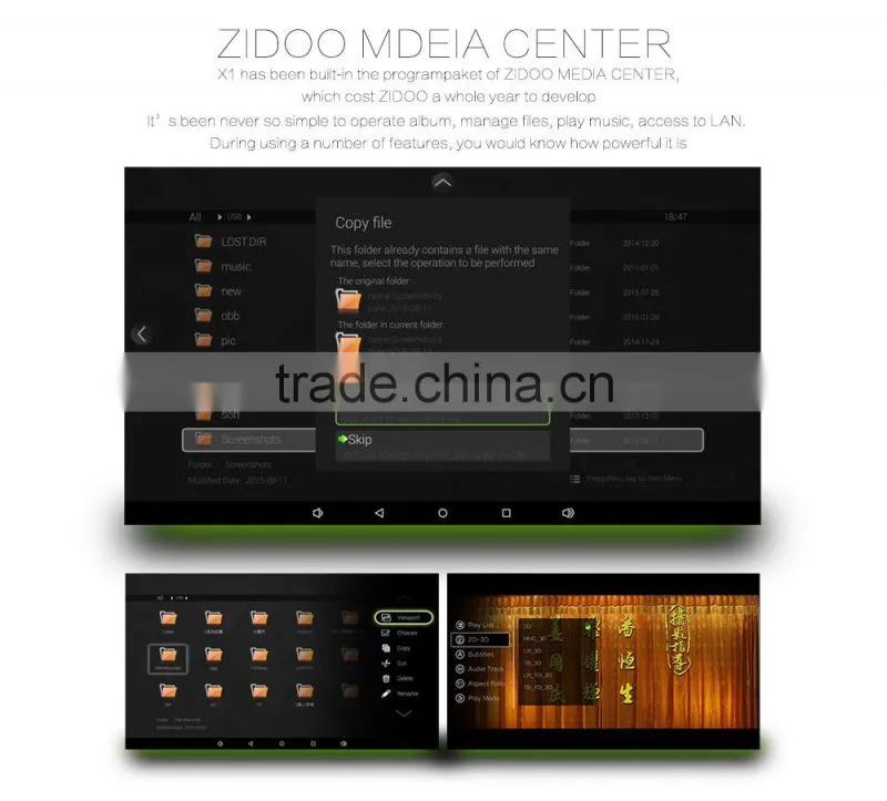 Zidoo X6 Pro RK3368 Android 5.1 2G/16G Wifi Bluetooth 3D Octa Core tv android box OTA Miracast Airplay 2.0 4K*2K H.265
