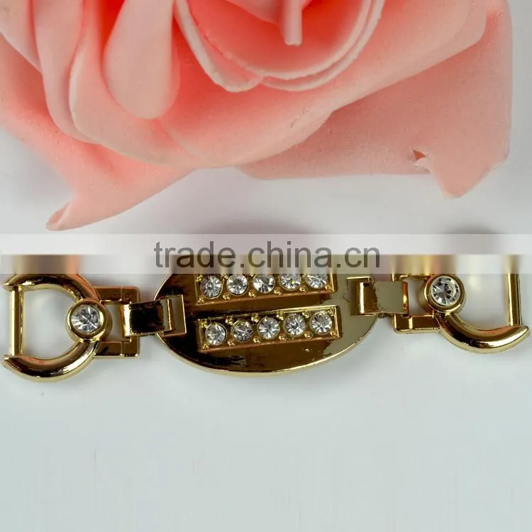 2015 fashion rhinestone buckle, crystal rhinestone ribbon buckle for bikini Decoration