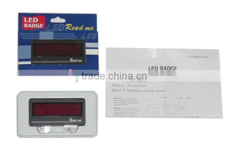 Mini RED LED Scrolling Name Badge Message Sign Board