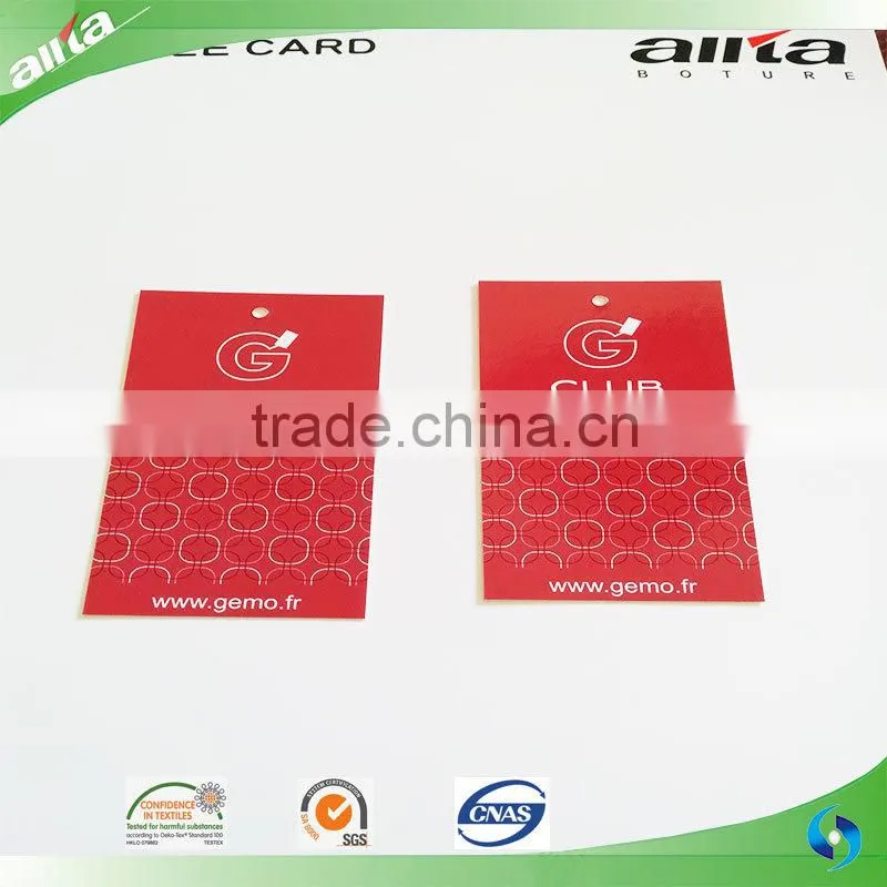 Factory Direct custom cheap bright color paper hang tag price tags with barcode