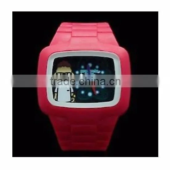 2016 Hot Sell Products Bros Mr Bros Men Waterproof PVC Band Rubber Wrist Red Watch
