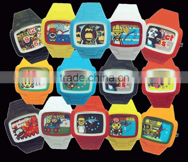 2016 Hot Sell Products Bros Mr Bros Men Waterproof PVC Band Rubber Wrist Red Watch