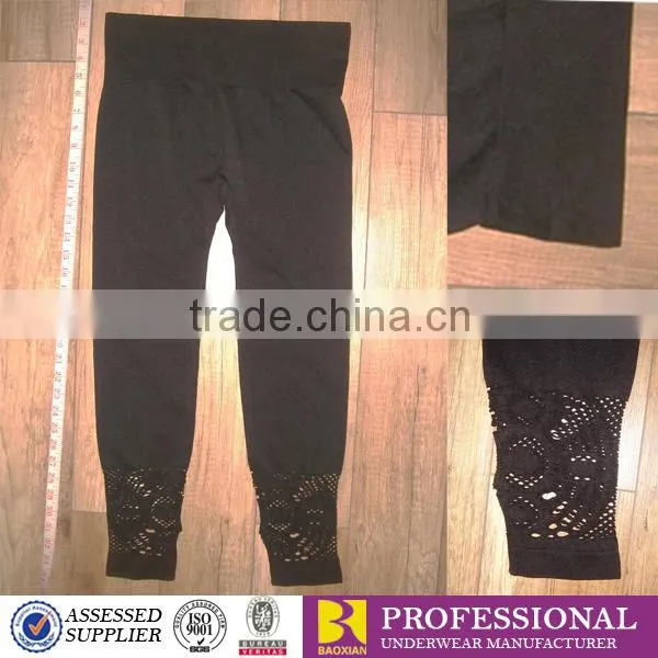 Latest women hollow out pants embroidery leggings