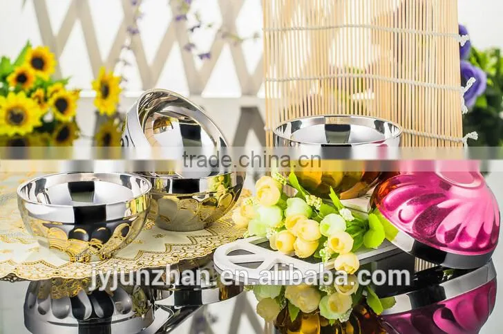 Stainless Steel clorful salad bowl with nice design and high quality made by Junzhan Factory directly