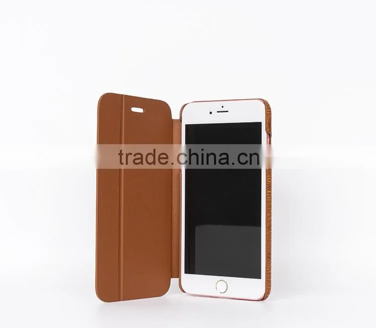 Slim leather cover for 6S with edge oil, oil case with logo