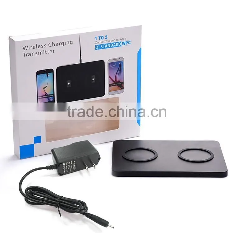 2 in 1 Qi Wireless Power Dual Pad Charger For Samsung S6 Edge S6 Universal