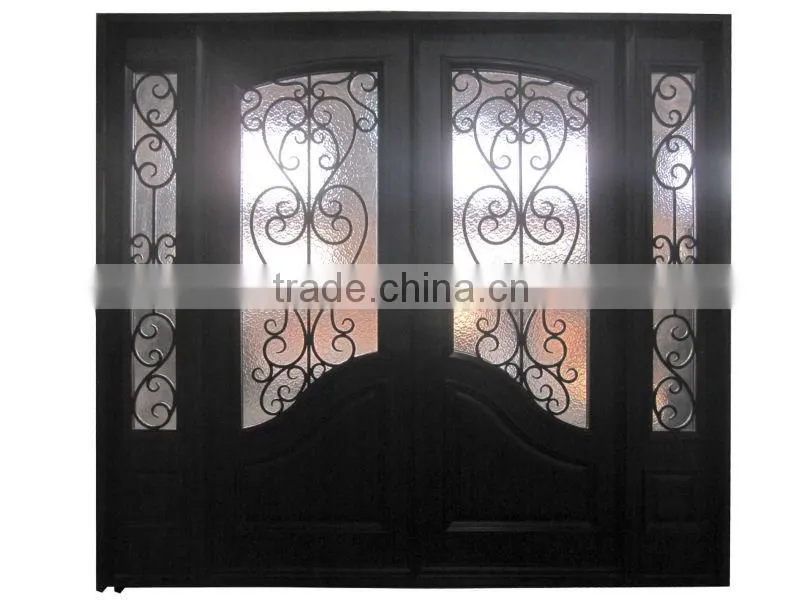 wrought iron wood door
