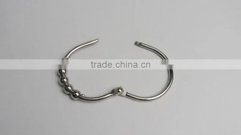 shower curtain hooks with beads/ High Quality Roller Shower Curtain Rings Shower Curtain hooks