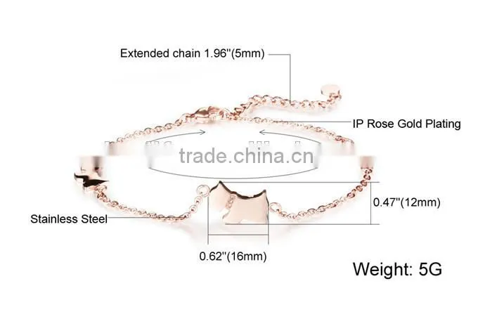 fashionable wholesale rose gold plated extension chain indian anklet jewelry
