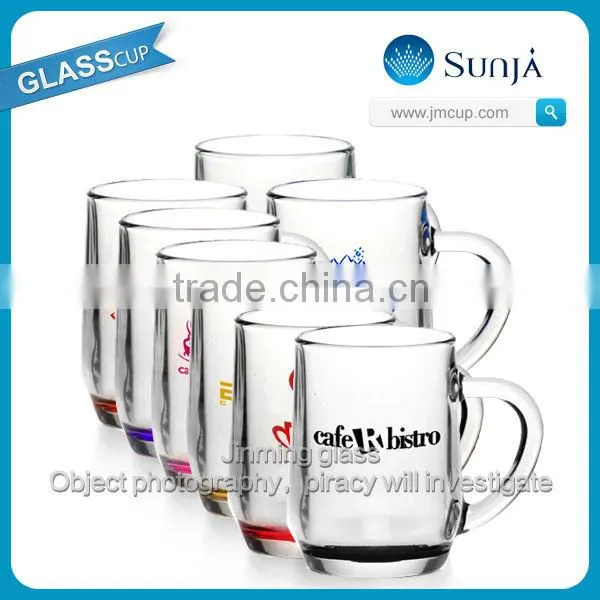 SH235 Colorful ice milk glass mug cup machinery drinking milk glass mugs handled