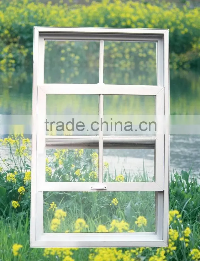 America profile PVC double hung window, vertical sliding window