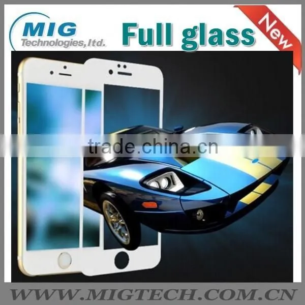 Colorful with white print round edge full screen tempered glass screen protectors film for iphone 6s/ 6s plus 4.7" & 5.5" inch