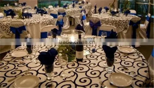 Flocked Organza for Banquet Decoration