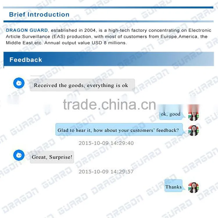 Alarm System Supermarket Anti-Theft Clothing Hard Sensor Tag, Garment Store EAS Retail Security AM Tag