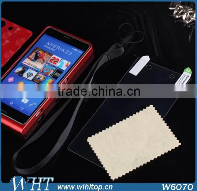 Fashional Alumimum Mental Bumper Case For Sony Xperia Z3 Mini Compact +Screen Protector For Z3 Compact