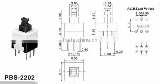 Superior quality waterproof DC push button PBS22E02