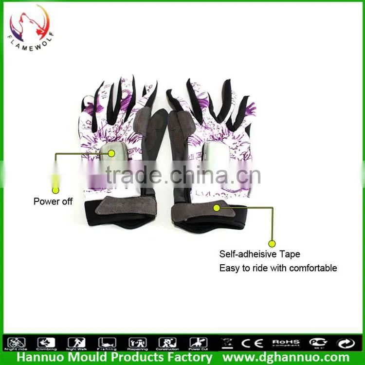 Factory Logo are supported bicycle gloves with lights