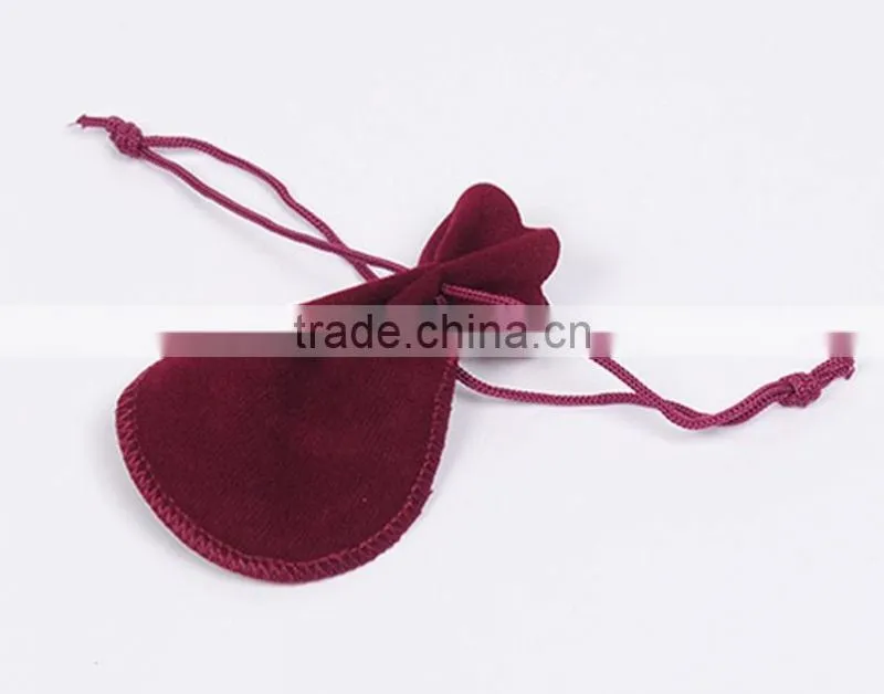 Promotion small custom velvet fabric drawstring jewelry bags made in china