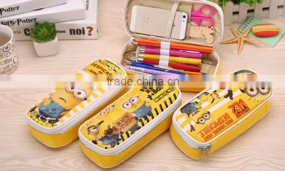 2016 New cartoon design large volume pencil bag