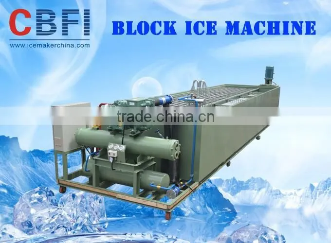 with Freon system Block Ice Machine Maker semi hermetic parallel design