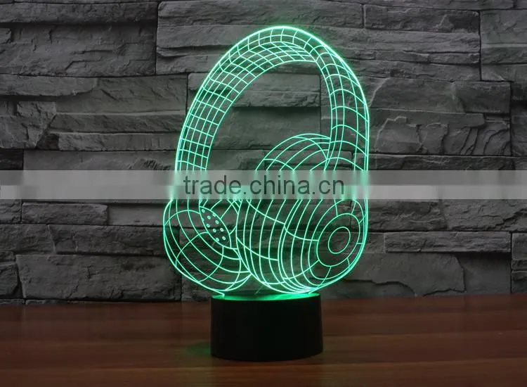 Novelty Lighting fashionable Table Lamp Touch Switch 3D LED Night Light Acrylic Colorful Gradient Atmosphere Lamp With USB Line
