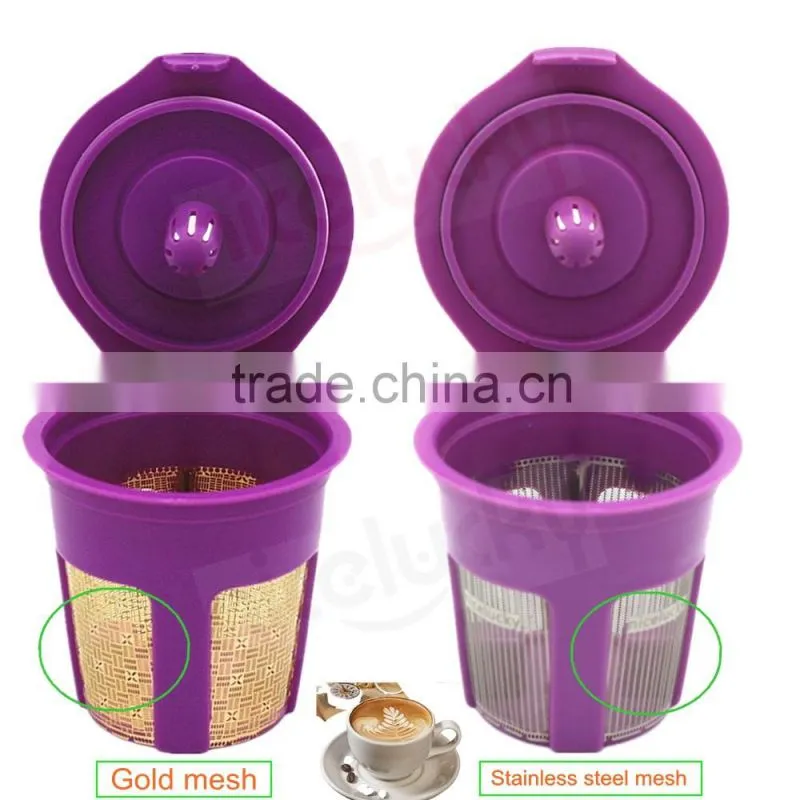 Top quality keurig K-cup gold plating, golden coffee filter, gold keurig k-cups