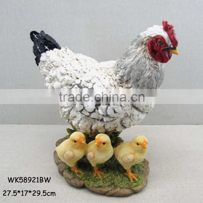 Hot selling polyresin garden decorative hens