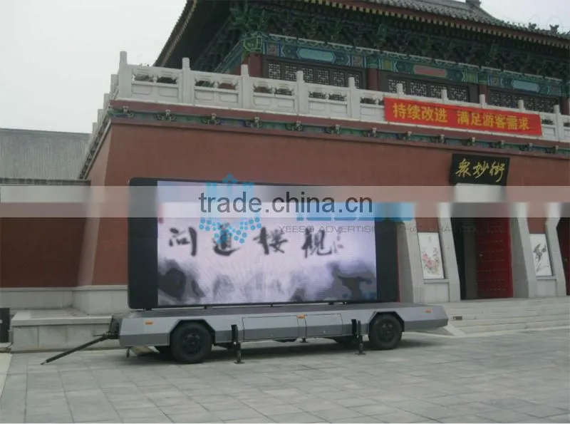 outdoor mobile P10 full color led advertising trailer for sale-YES-T12